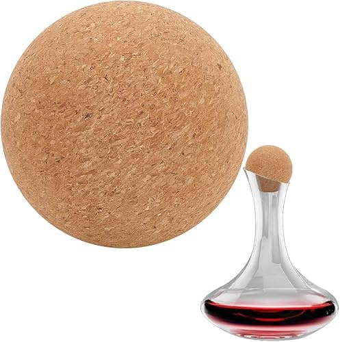 Alipis Wine Cork Ball Stopper 3.15 Inch Natural Cork Replacement for Wine Decanter Airtight Seal Easy Insert and Remove Compact Decanter Accessory for Home Use and Gift