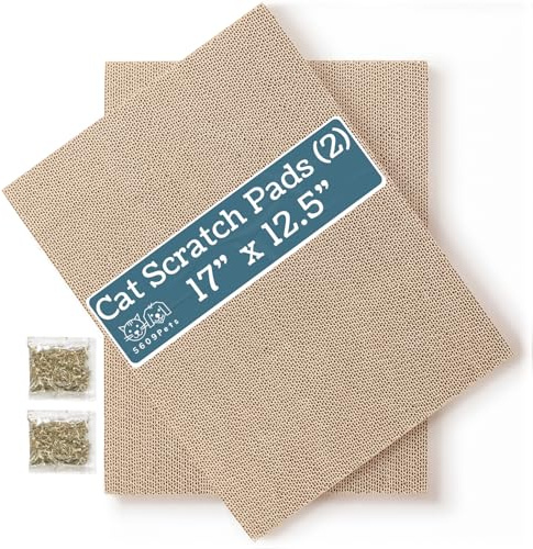 5609PETS Cat Scratch Pads Refill Pack, Double-Sided Replacement Pads for 5609PETS Cat Scratcher Box, Dense Durable Scratch Pads (2 Pack)