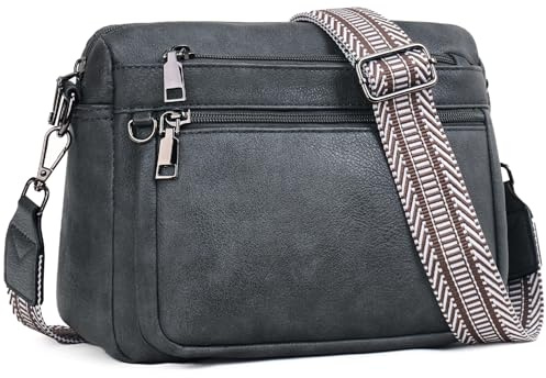 MUIIKOLA Sac à bandoulière pour femme, sac à bandoulière pour femme, sac à bandoulière en cuir, large sangle souple