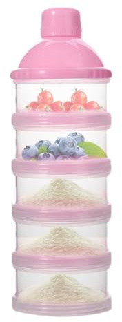 Dispensador de leche en polvo, dosificador de leche en polvo, dispensador de fórmula para bebé, contenedor de leche en polvo, 5 compartimentos, dispensador de leche en polvo, caja de fórmula infantil