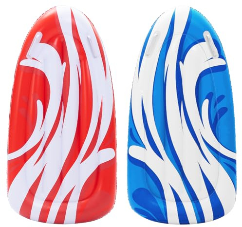 JOYIN Lot de 2 planches gonflables pour toboggans aquatiques, planche de corps pour glissade, piscine flottante, apprentissage de la natation, jouet amusant d'été pour enfants et tout-petits (rouge,