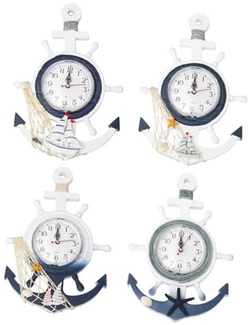 JECOMPRIS Orologio Da Parete Forma Nave Orologio Ancora Per Barche in in e Plastica
