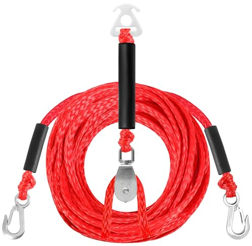 KwonfaiDelil Self Centering Boat Tow Harness - 360° Swivel Stainless Steel Tow Hook Attachment for Tubing, Wakeboard, Water Ski & Kneeboard Universal Tow Rope Connector for Family Boating Water Sports