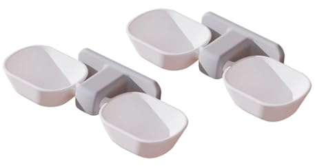 DOITOOL 2 pièces Gamelle Murale pour Chat et Animal Bol à Nourriture Surélevé avec Protection du Cou Double Distributeur Blanc Design Décoratif et Pratique