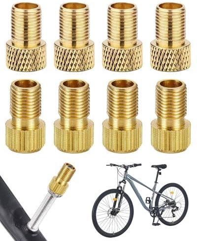 LOZTBUE Lot de 8 adaptateurs de valve de vélo avec bague d'étanchéité pour vélo valve de voiture adaptateur de pompe à air adaptateur de valve française pour pompe à vélo pompe à pied pompe à ballon