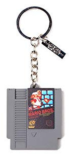 Nintendo Cartridge 3D Rubber Pendant Keychain, Keychain, 10cm, Grey, grau, 10 cm, Schlüsselanhänger