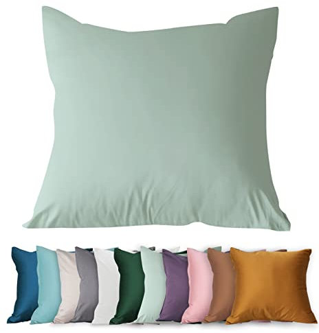 SALAD HOUSE Weicher Bettbezug Kissenbezug aus 100% Baumwolle, 80 x 80 cm, Mint Green