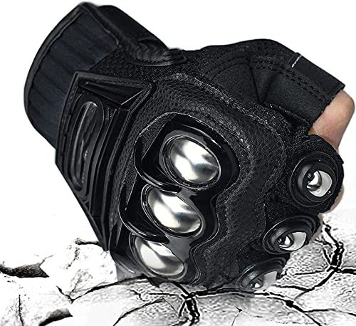 Bias&Belief Selbstverteidigung Fahrradhandschuhe Taktische Handschuhe mit Schlagring Schutzhülle Boxhandschuhe Motorradhandschuhe Reithandschuhe Kletterhandschuhe Fingerlose Fahrradhandschuhe,M