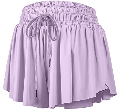 Blaosn Pantaloncini Sportivi fluidi da Donna, per Palestra, Yoga, Allenamento, Corsa, Tennis, Comodi, Abbigliamento Carino Casual Estivo, Lavanda, S