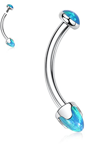 hengkaixuan G23 Titan ögonbryn piercing smycken ögonbryn ringar böjd skivstång 16 g ögonbryn navelring navelringar Rook Daith örhängen läppring ögonbrynssmycken 6 mm – 12 mm, Titan, Ingen ädelsten