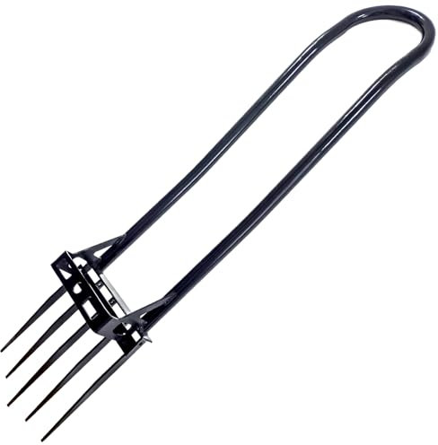 Forcella Larga da Giardino, con Manico Lungo, 116,8 cm, in Acciaio, per compostaggio, aerazione, trapianto, diserbante, diserbante e smantellamento dello Sporco, 5 Denti