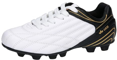 Lico Soccer Champ fotbollsskor, vit/svart/guld, 42 EU, Vit svart guld, 42 EU
