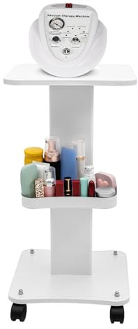 TONFEION Chariot de Rangement, Chariot de salon de beauté avec plateau à roulettes à 2 niveaux pour salon de coiffure, spa, salon de coiffure, 40 kg