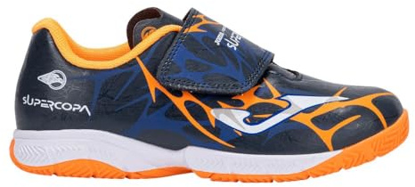 Joma Super Copa Jr 2503 Chaussures d'intérieur Unisexe pour Enfant Bleu Marine et Orange Fluo, Bleu Marine/Orange Fluo, 27 EU