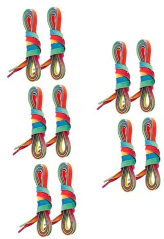 Vaguelly 5 Sätze Skate-schnürsenkel Schlittschuhe Eishockey Regenbogen-schnürsenkel Hockey Schnürsenkel Farbige Schnürsenkel Regenbogenschnürsenkel Flache Schnürsenkel Wachs 2 Stück * 5