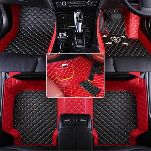 RHD Custom Leather Full Coverage Car Floor Mats, Waterproof and Anti-Slip, with No Dead Angles, Car Logo Included, Fits 99% of Vehicles, Easy Installation and Cleaning