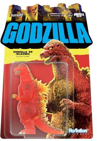 Super7 Reaction Figure Toho Godzilla 1989 (Blazing) - 3.75 Toho Godzilla Action Figure - Classic Monster Movie Collectibles and Retro Toys