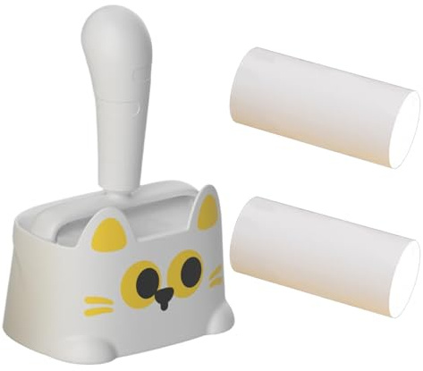 Pruojhw Rouleau à peluches - Accessoire de nettoyage réutilisable - Mignon rouleau pour poils d'animaux de compagnie - Pour chat chien meubles tapis vêtements rembourrage sol sièges de voiture