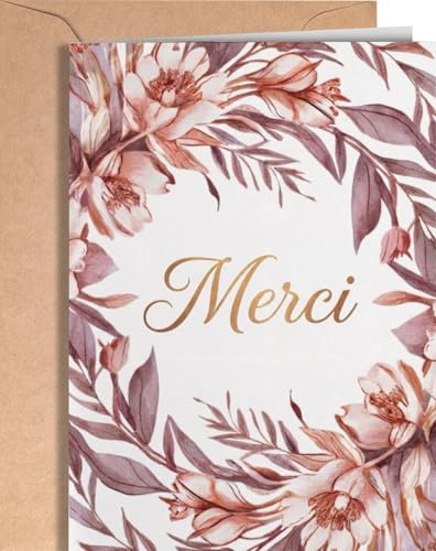Carte Remerciement Individuelle - Cadeau Merci - Carte Merci Coach, Maîtresse, Nounou, pour les Infirmières, les Médecins, les Mariages, les Fêtes de Bébé - Intérieur vierge - EU 241