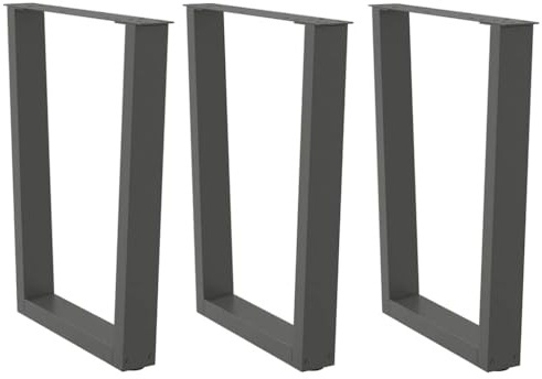 Mokuyary Lot de 3 pieds de table à manger, en forme de V, anthracite, 70 x (72-73,3), pieds de meubles, tables, plans de travail, bureaux
