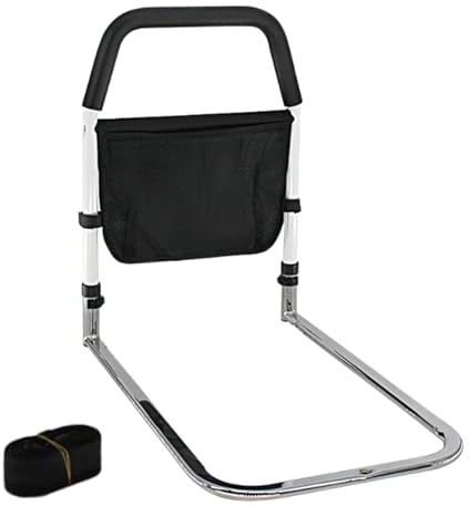 Rail de lit pour seniors - Poignée d'assistance au lit de 50 cm - Poignée de lit pour personnes âgées - Pliable et antidérapant - Pour personnes âgées et adultes - Sécurité avec sac de rangement
