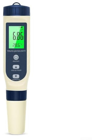 Tester di qualità dell'acqua, 5 in 1, analizzatore di qualità dell'acqua per piscine, acquari, misuratore di pH dell'acqua potabile