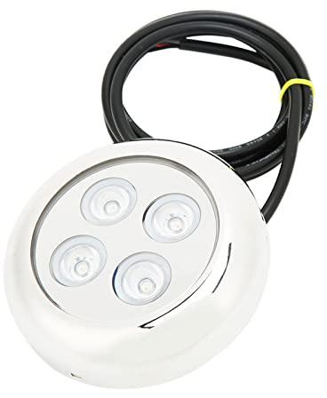 Syrisora Luz Marina Subacuática, IP68 Impermeable ángulo de 60 Grados LED Luz de Techo con 4 Cuentas de Lámpara Brillantes, para Barcos, Yates, Piscinas, Iluminación Decorativa (RGBW)