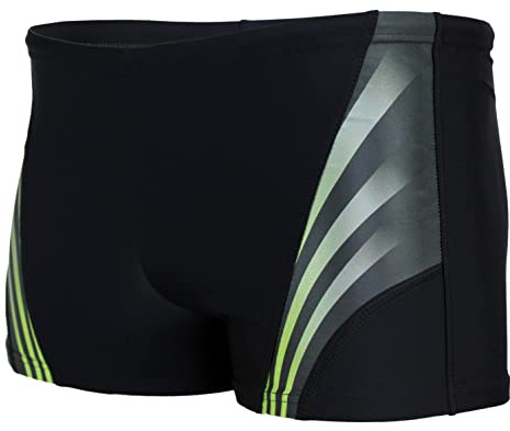 Aquarti Herren Kurze Badehose mit Streifen, Farbe: Schwarz/Grün, Größe: 4XL
