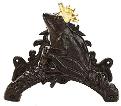 Sungmor Portagomma da giardino in ghisa resistente Gancio per tubo dell'acqua montato a parete Avvolgitubo decorativo per interni ed esterni Supporto per tubo flessibile in metallo a forma di rana