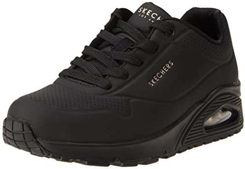 Skechers Damen UNO Stand On Air Turnschuhe, Black Durabuck/Mesh, 41 EU Weit