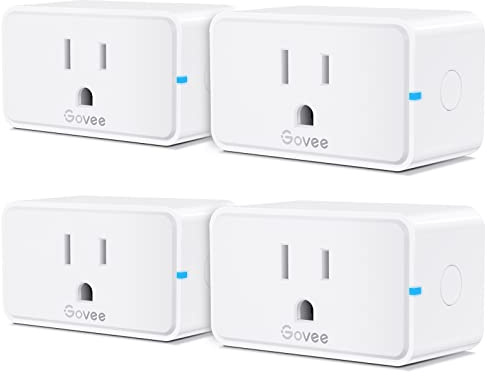 Govee Smart Plug 15A, WiFi Bluetooth Outlets 4 Pack Work with Alexa and Google Assistant, WiFi Plugs with Multiple Timers, Govee Home APP Group Control Remotely, No Hub Required, ETL&FCC Certified