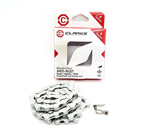 Clarks Anti-Rust Bike Chain - Durable Single-Speed to 11-Speed Chain with Dacromet Coating for All-Weather Use and Major Gear Systems