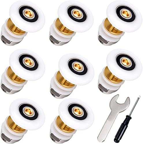 Duschkabine Rollen 23mm Duschtürrollen Ersatzteile Duschkabinen Duschtür Schiebetür Ersatzrollen für Duschkabinentür 8 Stück (23MM)