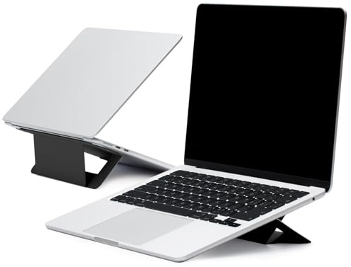 MOFT Support pour Ordinateur Portable Invisible Airflow avec Conception Ouverte pour la Dissipation de la Chaleur, Double Angle réglable, réutilisable et sans résidus, Compatible avec 16 (Noir)