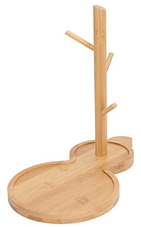 Buachois Portagioie Porta,Supporto per Vassoio in Legno, Organizer per Gioielli con Supporto in Legno Piccolo, Espositore per Gioielli, Albero Porta Gioielli per Anello per Orecchini, Braccialetti