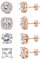 KRFY Cubic Zirconia Rosegold Stud Earrings | 18 K White Gold Hypoallergenic Sterling Silver Post Earrings | Brilliant Large Simulated Diamond Halo Rosegold Stud Earrings for Women Men