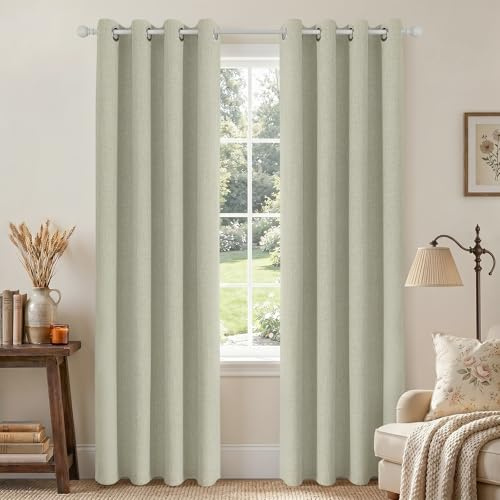 Joydeco Cortinas Opacas de 72 Pulgadas de Largo, 2 Paneles, Burg, Cortinas de oscurecimiento de habitación para Dormitorio, Cortinas térmicas 100% Opacas texturizadas, protección de privacidad, Juego