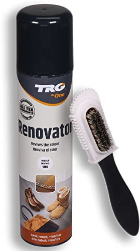 Langlauf Schuhbedarf Renovator – Schuhfarbe Schuhspray für Wildleder & Nubukleder | mit Wildleder Pflegebürste | Schuhpflege zum Färben für Wildleder & Nubukleder & Textilschuhen rot (112)