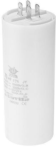 PATIKIL CBB60 70uf Funcionamiento Condensador, CA 450V 4 Pines 50/60Hz Doble Inserción Cilindro Inferior para Aire Acondicionado,Agua Bomba,Ventilador Motor Estrella 125 x 50mm