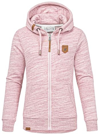 REPUBLIX Damen Sweatjacke Hoodie Sweatshirt Pullover Zipper Jacke RD-020 Bordeaux M