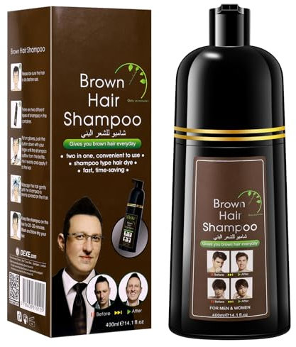 Schnurrbart & Bart Färbe Dunkelbraun Haarfarbe Schwarz, Bart Farbe Schwarzes Haarfärbeshampoo Sofort-Haarfarben-Shampoo, Bartfarbe, 15 Minutes Abdeckung Graue Haare 16.9 OZ..