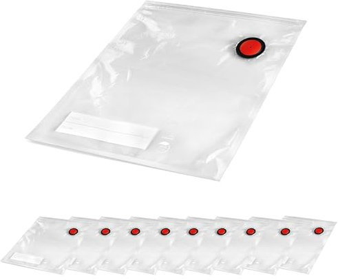 Lacor - 69695 - Sacs de Mise Sous Vide Smart, Valve Spéciale, Fermeture Zip, Zone d’Identification, Réutilisables, Compatibles Congélateur et Réfrigérateur, Sans BPA, 10 Sacs, 20x23 cm