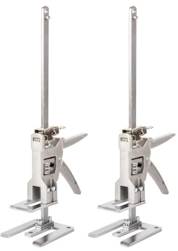 Guolich 2 Pièces Leve Plaque Placo, Système de Nivellement des Carreaux Outil, Réglable Deplace Meuble, Avec échelle Pour Les Sols, les Fenêtres et les Armoires-Capacité Jusqu'à 400kg/880lbs(40cm)