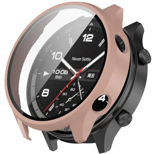 Tyogeephy Fodral för Oneplus klocka 2R skärmskydd, smartwatch fodral skinnpund, repfri plätering PC klocka fodral stötfångare skal för Oneplus klocka 2R klocktillbehör