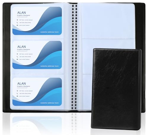 Visitenkarten Aufbewahrung, Visitenkartenmappe für 120 Karten, PU-Leder Visitenkartenhalter, Visitenkartenbox, Visitenkarten-Organizer für Büro und Praxis Visitenkartenbuch Kundenkarten Kreditkarten