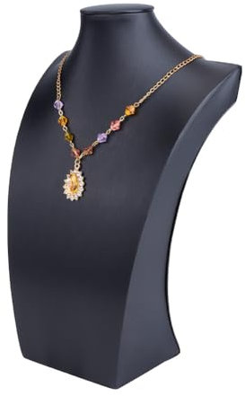 UNICRAFTALE Black Jewelry Display Bust Leather Necklace Chain Display Stand Mannequin Holder Stands Jewelry Easel Stand Tower Rack for Home Selling Trade Shows