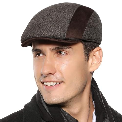 Sumolux Mens Newsboy Cap Winter Beret Hat Cabbie Flat Cap