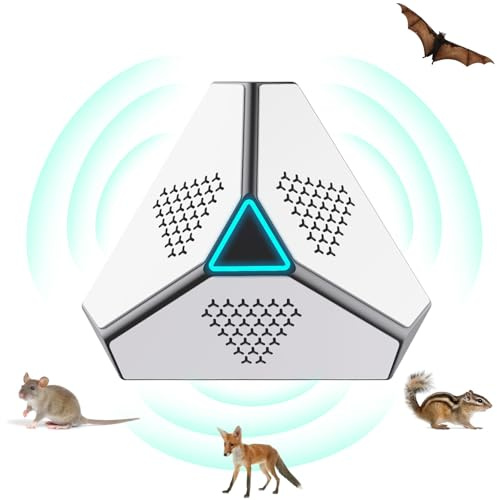 Repellente per Topi, Ultrasuoni per Ratti, Ultrasuoni Mouse e Ratti con Luce LED Repellente Ultrasuoni Dissuasori per Topi Roditori Parassit Ragni Falene Formiche