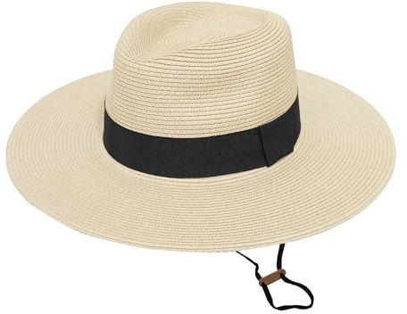 Wildarms Sombrero Panamá de Verano Unisex, Sombrero de Paja ala Ancha UPF 50 Plegable y Transpirable para Mujer y Hombre