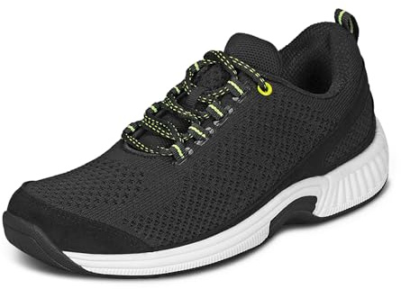 Orthofeet Coral Orthopedic Women Sneakers, Black, Size 8 Wide